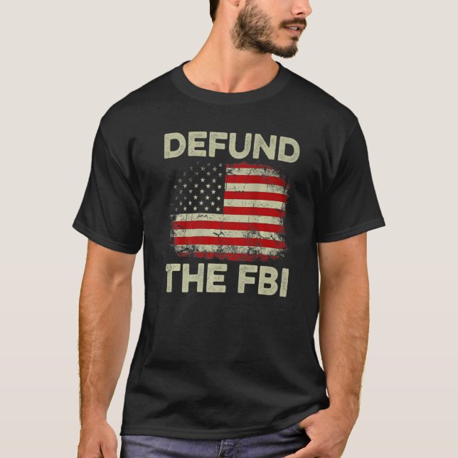 Camiseta US Flag Defund the FBI Premium (Frente)