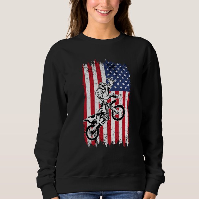 Camiseta US Flag Dirt Bike Fly Shirt  Motocross US Dirt Bik (Frente)