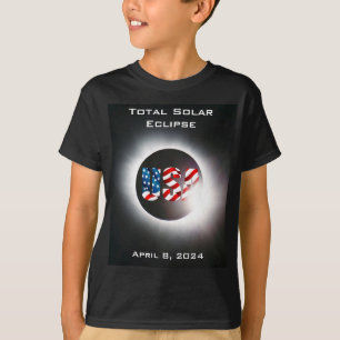 Camiseta US FLAG Elipse solar total, 8 de abril de 2024