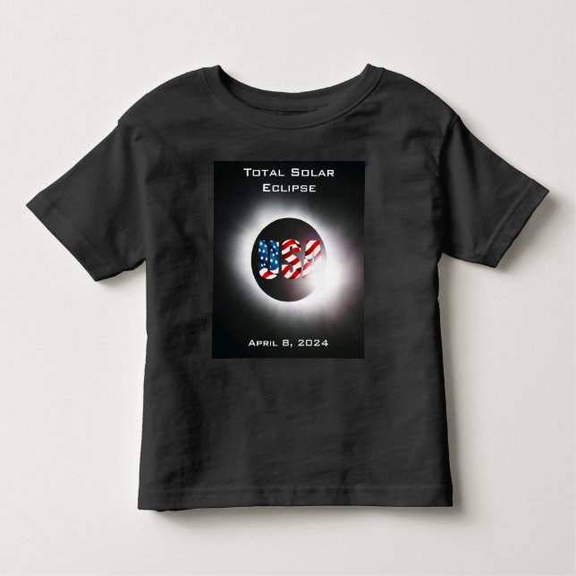 Camiseta US FLAG Elipse solar total, 8 de abril de 2024 (Frente)