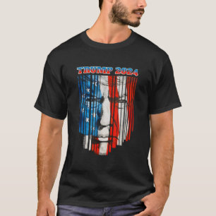 Camiseta US Flag Face Trump 2024 Vintage Donald Trump 4th o