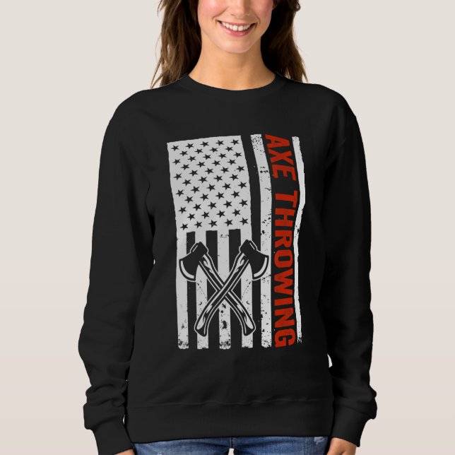 Camiseta US Flag Hatchet Axe Throwing (Frente)