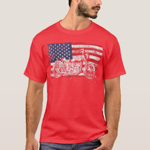 Camiseta US Flag Motorcycle United States Motorbike
