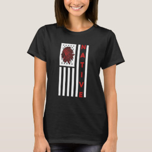 Camiseta US Flag Native American Headdress Indian Blood