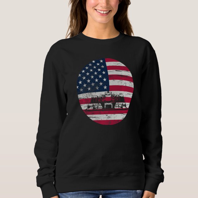 Camiseta US Flag Patriot Formula Racing Lovers Car Fan Prem (Frente)