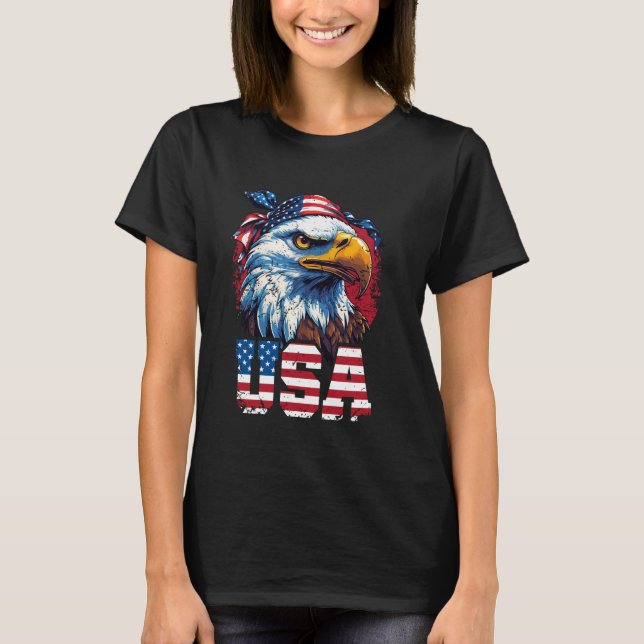 Camiseta US Flag Patriot USA Eagle, American US Patriotic (Frente)