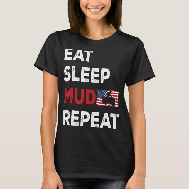Camiseta US Flag Quad ATV Coma lama de sono 1 (Frente)