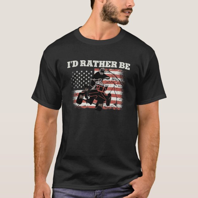 Camiseta US Flag Quad ATV I´d rather be 1 (Frente)