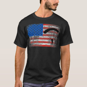 Camiseta US Flag Skydiving Patriotic American Parachute Sky