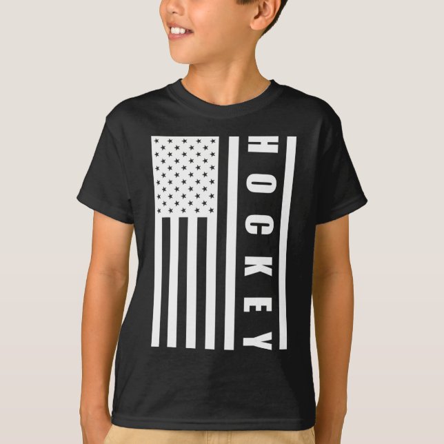 Camiseta Us Flag Sport Goalie Hockey Player American Pride  (Frente)