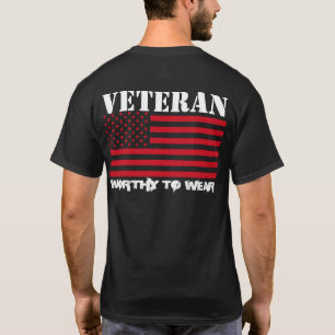 Camiseta US Flag USMC RED - Veterano - Digno para Vestir