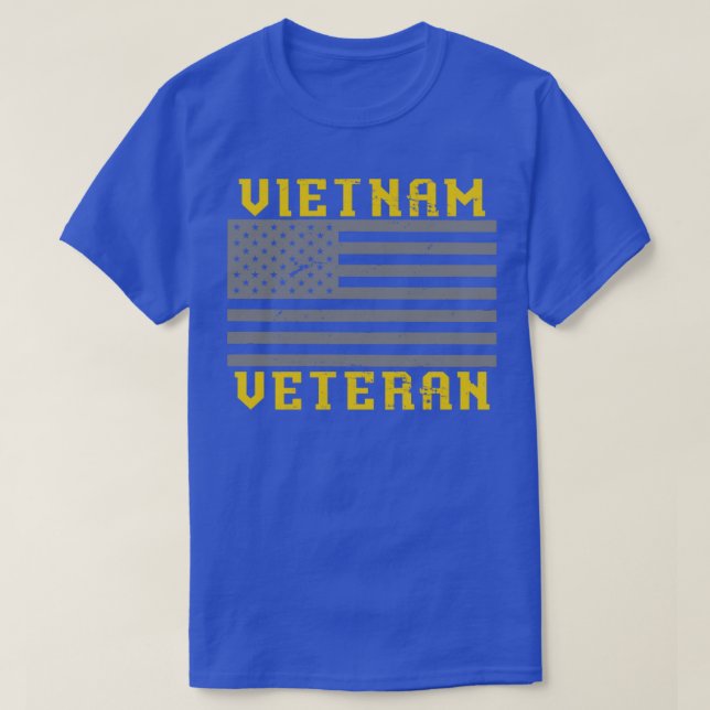 Camiseta US Flag Vietnam Veteran1 (Frente do Design)