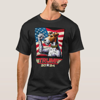 Camiseta US Flag Vote For Trump 2024 Fist Wire Fox Terrier 