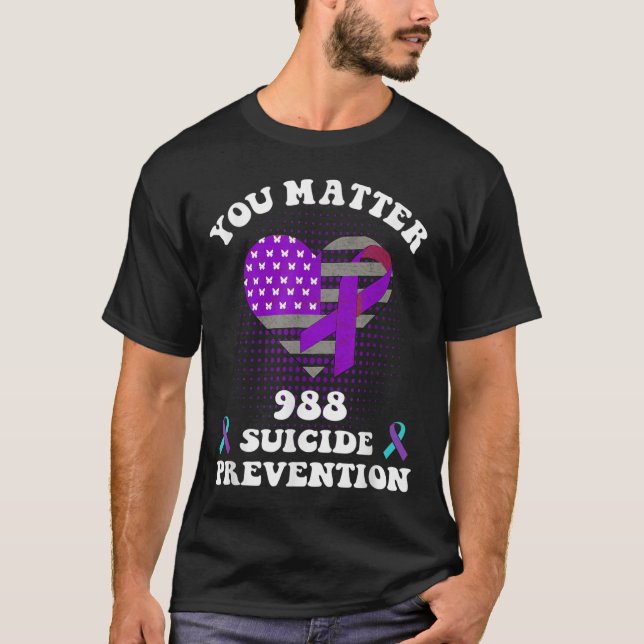 Camiseta Us Flag You 988 Suicide Prevention Awareness Ribbo (Frente)