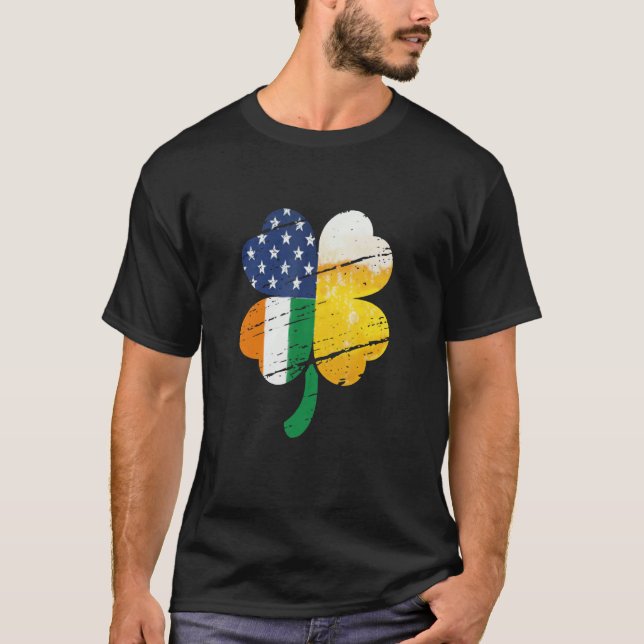Camiseta US Irish Flag Drinking Beer (Frente)