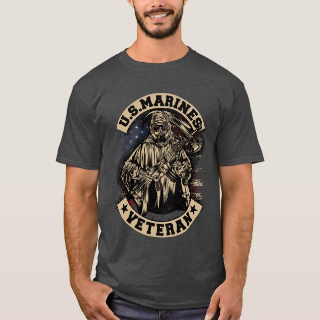 CAMISETA US MARINES VETERAN (Frente)