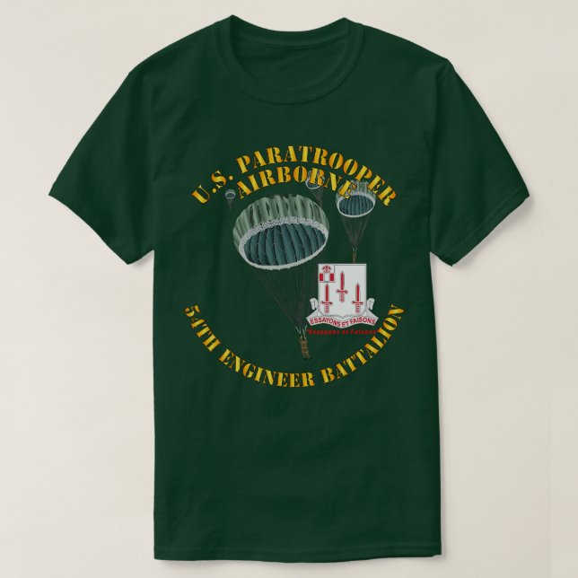 Camiseta US Paratrooper 54º Batalhão do Engenheiro X (Frente do Design)