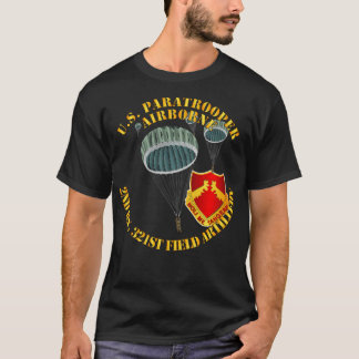 Camiseta US Paratrooper segundo Bn 321rua Artilharia de Cam