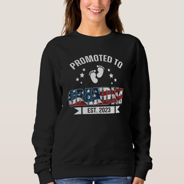 Camiseta US Patriotic Grandma 2023 Shirt, Promoted To Grand (Frente)