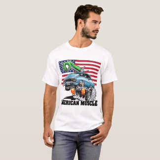 Camiseta USA 1 Monster Hot Rod (azul) Músculo Americano