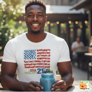 Camiseta USA 250 Berry Flag Healthy Patriot