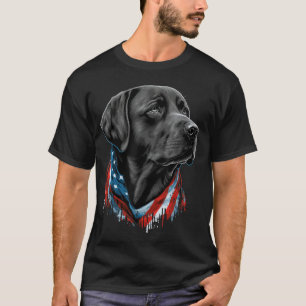 Camiseta Usa 4 De Julho, Black Patriotic American Labrador