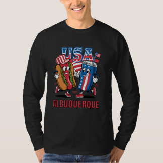 Camiseta USA Albuquerque Hotdog and Soda Cartoon