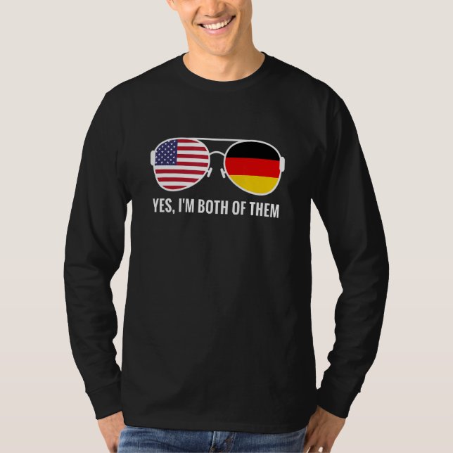 Camiseta Usa Alemanha Sinalizar óculos escuros alemães amer (Frente)