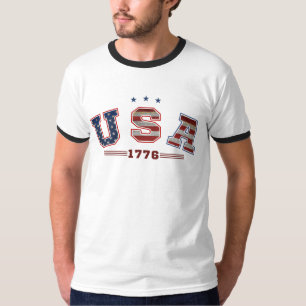 Camiseta USA American Flag 1776 4º Dia dos Veteranos de jul