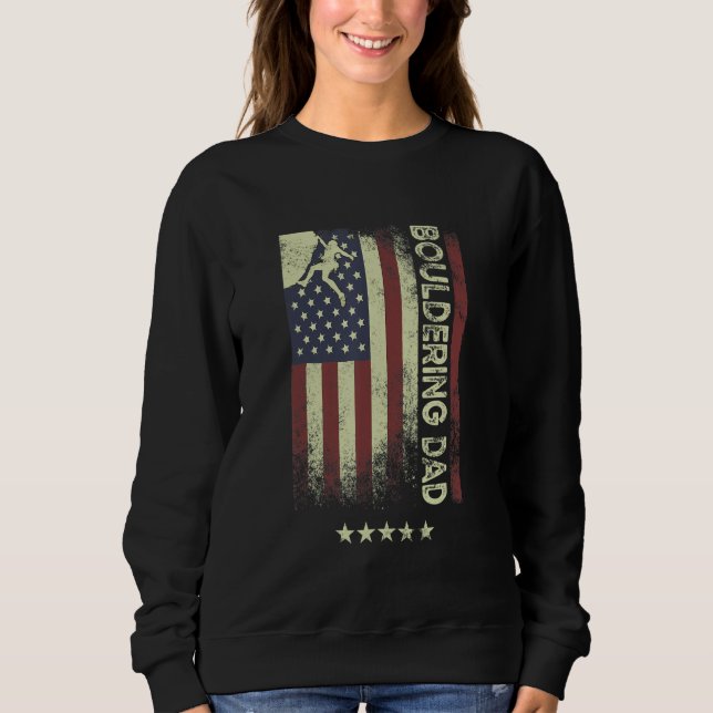 Camiseta USA American Flag  Bouldering Dad 1 (Frente)