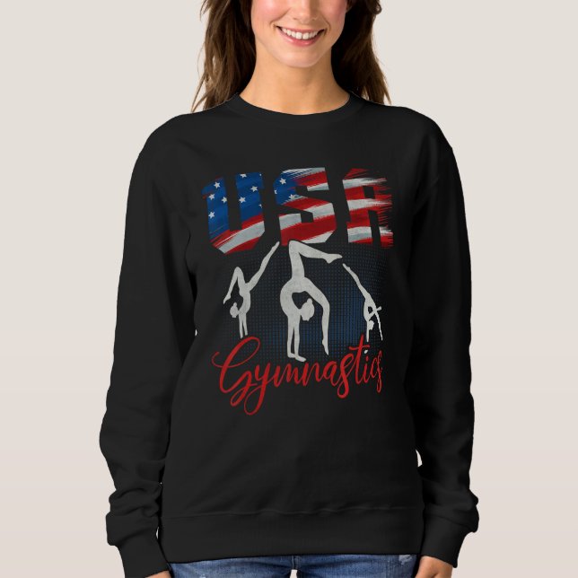 Camiseta USA American Flag Gymnastics Tee Gymnast 4th of Ju (Frente)