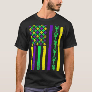 Camiseta USA American Flag Mardi Gras Carnival Boys Girls K