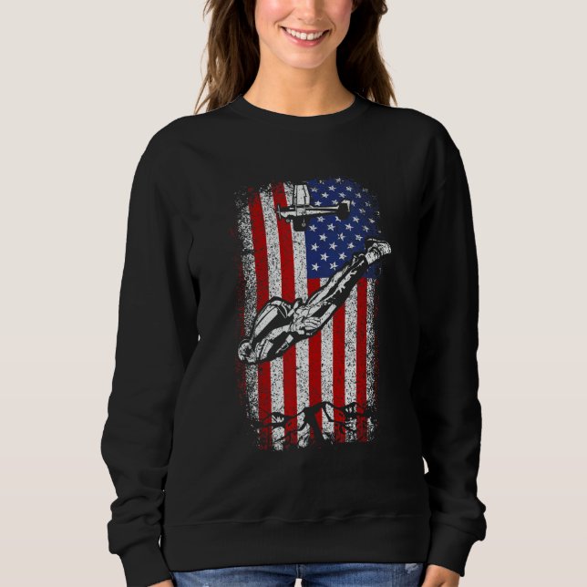 Camiseta Usa American Flag Skydiving 4th Of July (Frente)