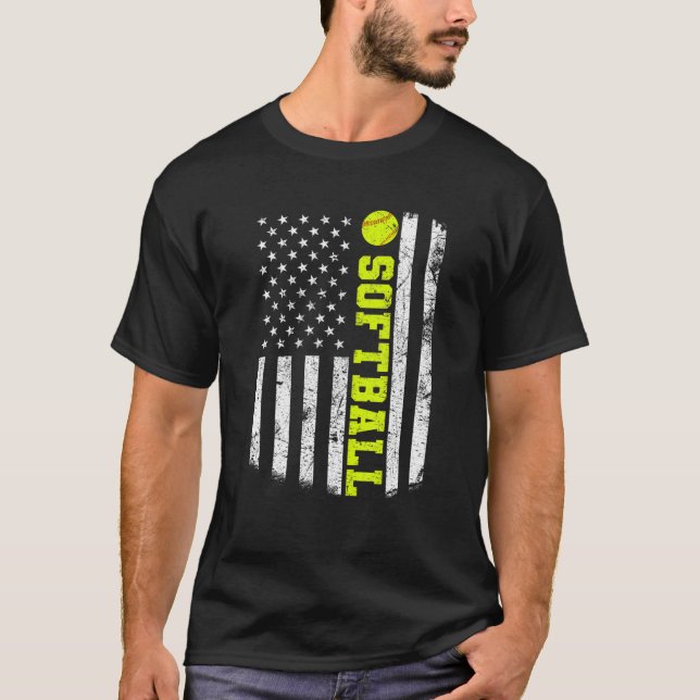Camiseta USA American Flag Softball (Frente)