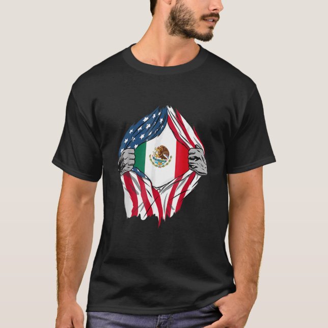 Camiseta USA American Grown Mexico Roots (Frente)