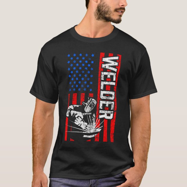 Camiseta USA American Welder Proud Husband (Frente)