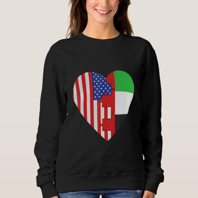 Camiseta USA and Arab Emirates Flags Heart (Frente)