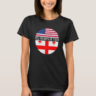 Camiseta USA And Georgia Vintage Flags  Yes I'm Both Of The