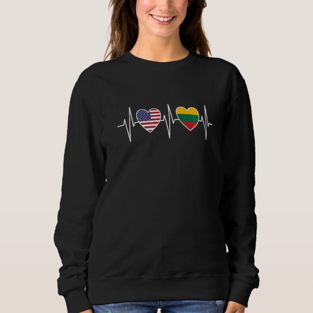 Camiseta USA And Lithuania Lithuanian Flag Flags Premium (Frente)
