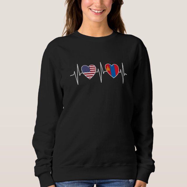 Camiseta USA And Mongolia Mongolian Flag Flags Premium (Frente)