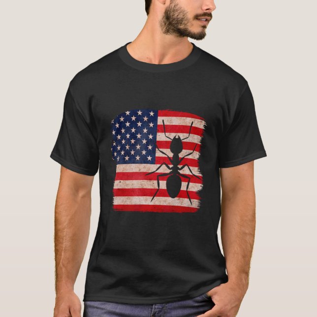 Camiseta USA Ants , Patriótica Ant 4 de julho da América La (Frente)