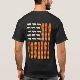 Camiseta USA Bacon Flag Pig Vintage