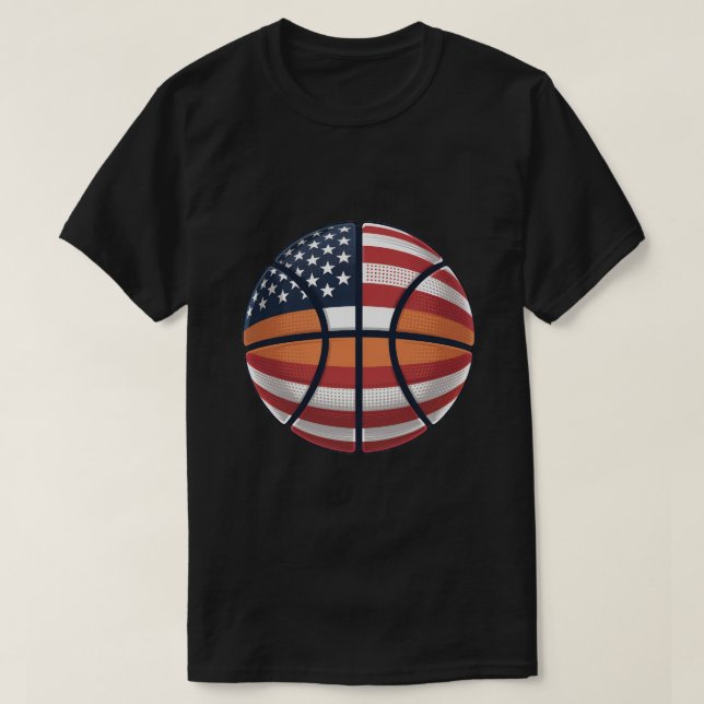 Camiseta USA Basketball Shirt American Flag Basketball Tee  (Frente do Design)