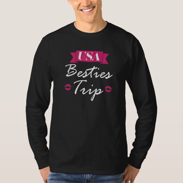 Camiseta USA besties trip traveling (Frente)