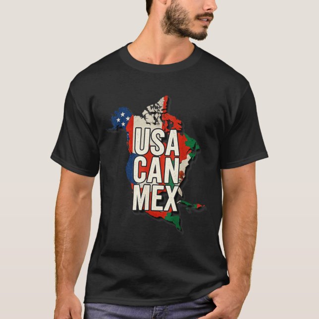 Camiseta Usa Can Mex Soccer North America Football Fan  (Frente)