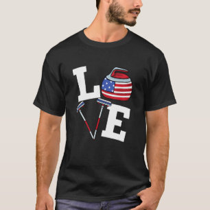 Camiseta Usa Curler Broler Winter Ice Sports American Flag