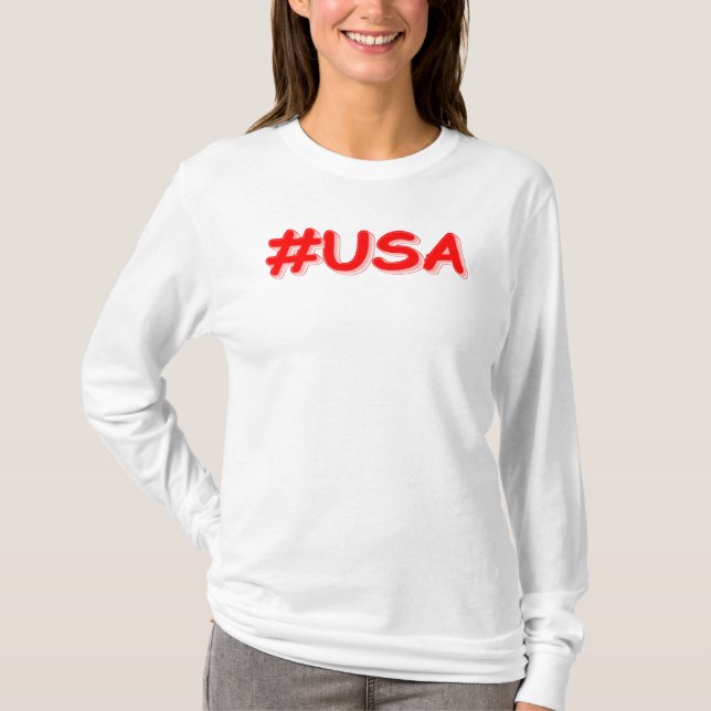 Camiseta "#USA" Design. Comprar Agora (Frente)