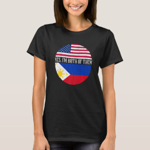 Camiseta USA E Filipinas Vintage Flags Sim Eu Sou Ambos