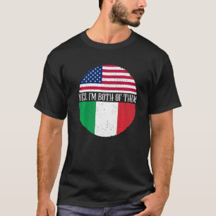 Camiseta USA E Itália Vintage Flags Sim Eu sou Ambos