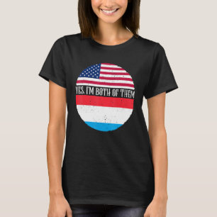 Camiseta USA E Luxemburgo Sinalizadores Sim Sou Ambos